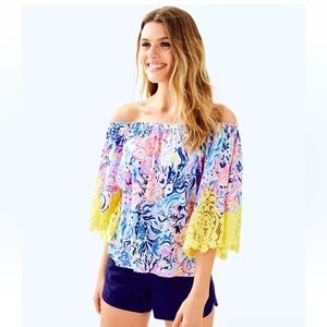 Lilly Pulitzer Zaylee Top In So Sofishticated Size Small